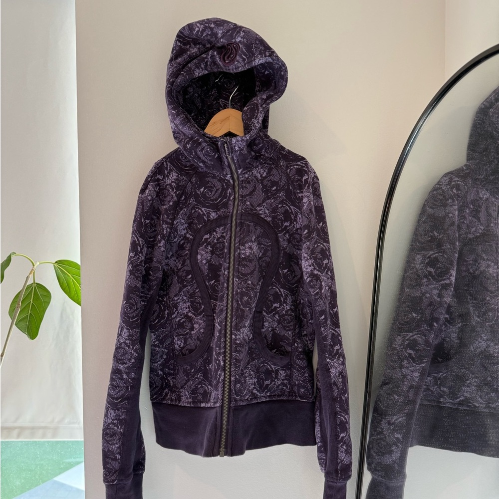 Lululemon Purple Floral Zip Up Hoodie